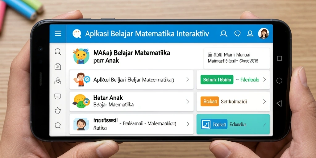 Tampilan antarmuka AA62 yang menarik dan interaktif untuk Belajar Matematika.