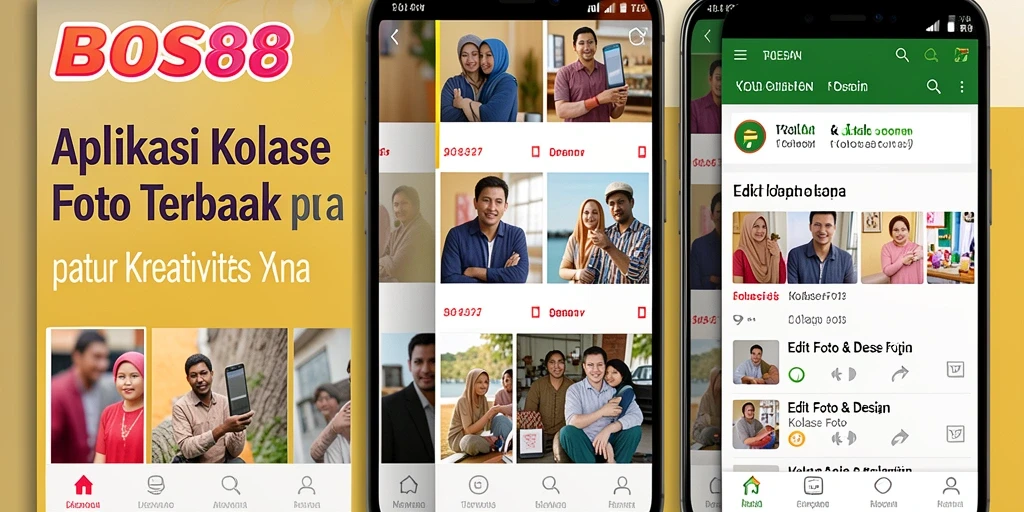 Tampilan antarmuka aplikasi BOS88 yang intuitif untuk Kolase Foto.
