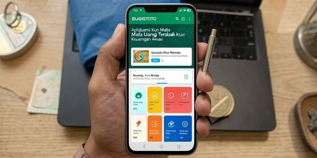 Antarmuka BUGISTOTO menampilkan nilai tukar mata uang terkini dengan jelas.