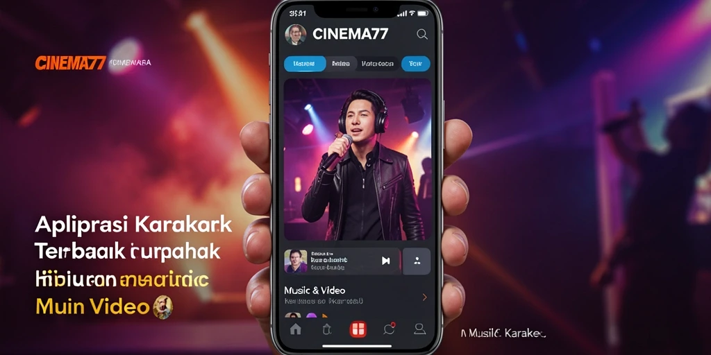 Tampilan antarmuka aplikasi CINEMA77 yang modern dan ramah pengguna.