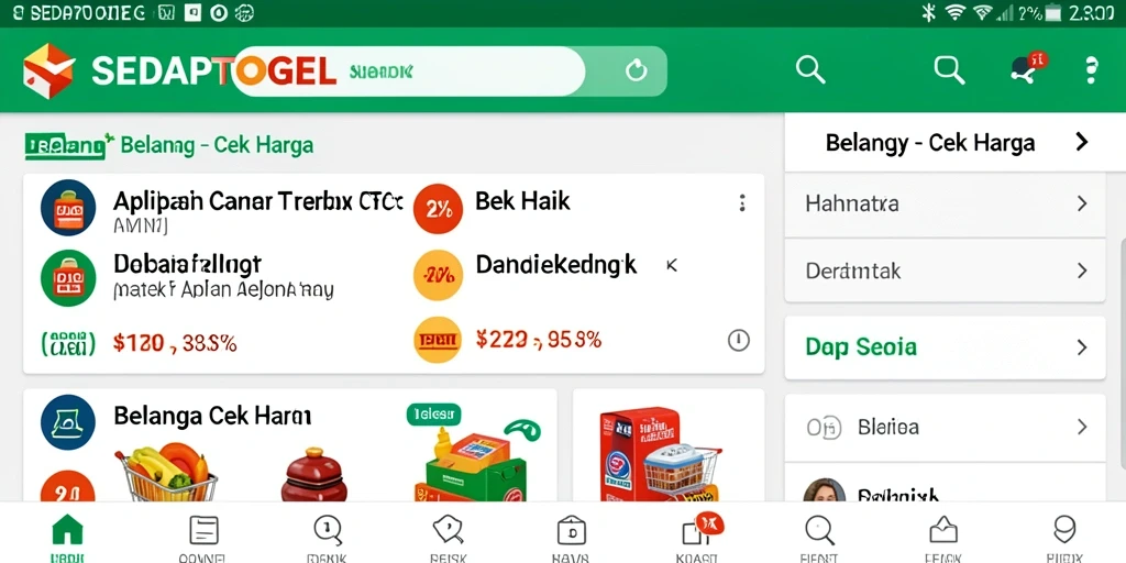 Antarmuka aplikasi SEDAPTOGEL untuk cek harga produk dengan jelas.