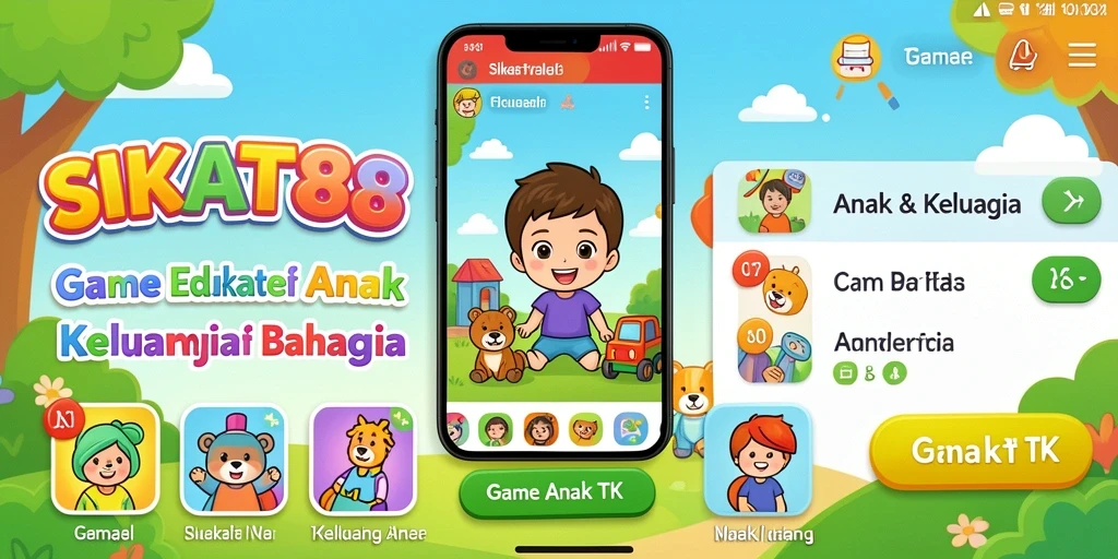 Antarmuka SIKAT88 yang menarik dan interaktif untuk anak-anak.