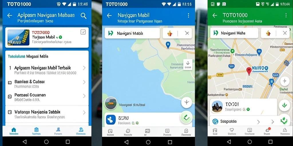 Antarmuka TOTO1000 yang intuitif untuk navigasi mobil.