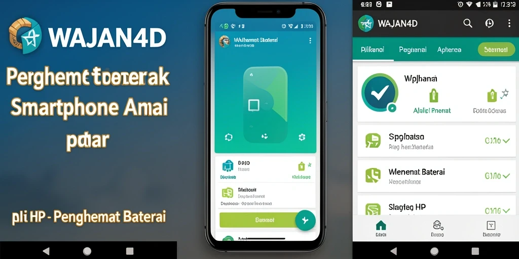 Antarmuka WAJAN4D yang mudah digunakan menampilkan status penghemat baterai.
