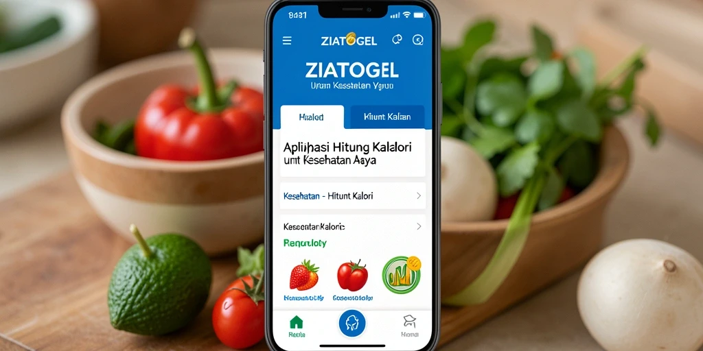 Antarmuka ZIATOGEL untuk menghitung kalori yang user-friendly.